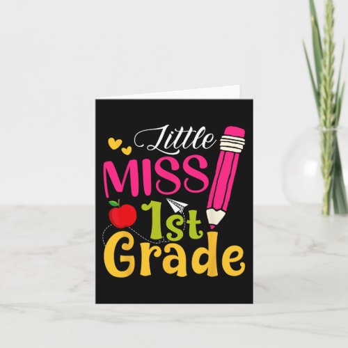 Little Miss 1st Grade Cute Back To School Hello Fi Card