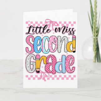 Little Miss 2nd Grade Ck To School Girls Kid Coque Card