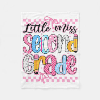 Little Miss 2nd Grade Ck To School Girls Kid Coque Fleece Blanket
