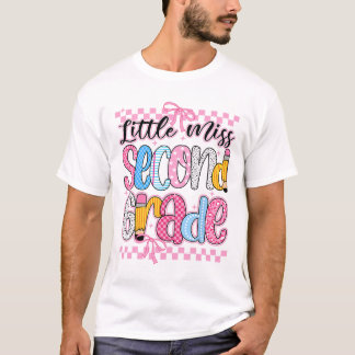 Little Miss 2nd Grade Ck To School Girls Kid Coque T-Shirt