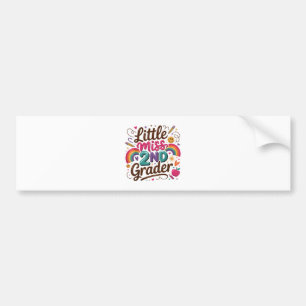 Little Miss 2nd Grade First Day of Second Grade Bumper Sticker