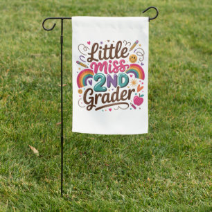 Little Miss 2nd Grade First Day of Second Grade Garden Flag