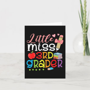 Little Miss 3rd Grader Back To School Girls Third Card