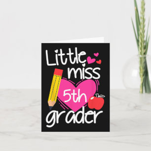 Little Miss 5th Grade First Day Of Hello Fifth Gra Card