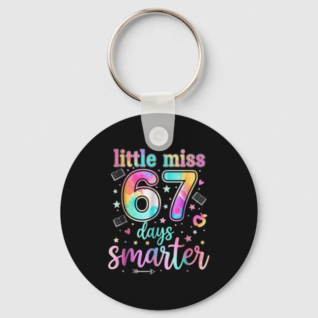 Little Miss 67 Days Smarter 67 Days Of School Six  Keychain (Front)
