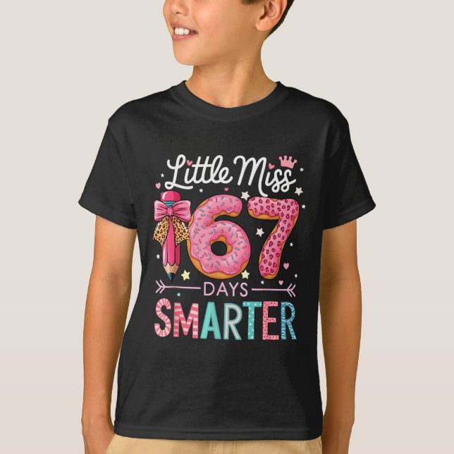 Little Miss 67 Days Smarter Donut Lover 67th Day O T-Shirt (Front)