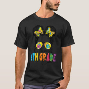 Little Miss 8th Grade Messy Bun Girl Back To Schoo T-Shirt