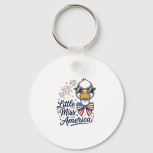 Little Miss America Patriotic Duck Vintage Shirt ( Keychain