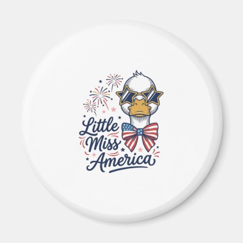 Little Miss America Patriotic Duck Vintage Shirt ( Magnet