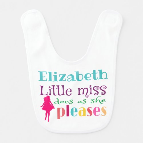 Little miss _ as she pleases Classic Playing Cards Baby Bib