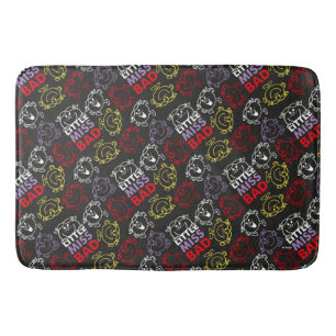Little Miss Bad Black, Red & Yellow Pattern Bathroom Mat