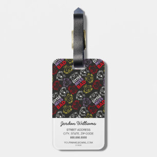 Little Miss Bad   Black, Red & Yellow Pattern Luggage Tag