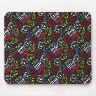 Little Miss Bad Black, Red & Yellow Pattern Mouse Pad