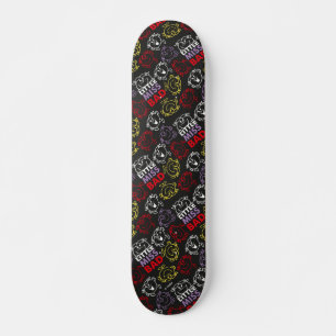 Little Miss Bad Black, Red & Yellow Pattern Skateboard