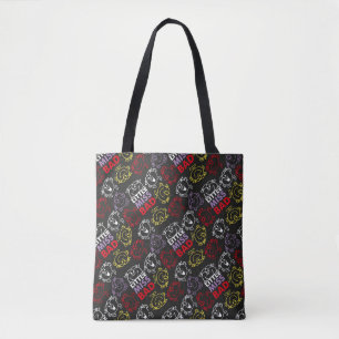Little Miss Bad Black, Red & Yellow Pattern Tote Bag