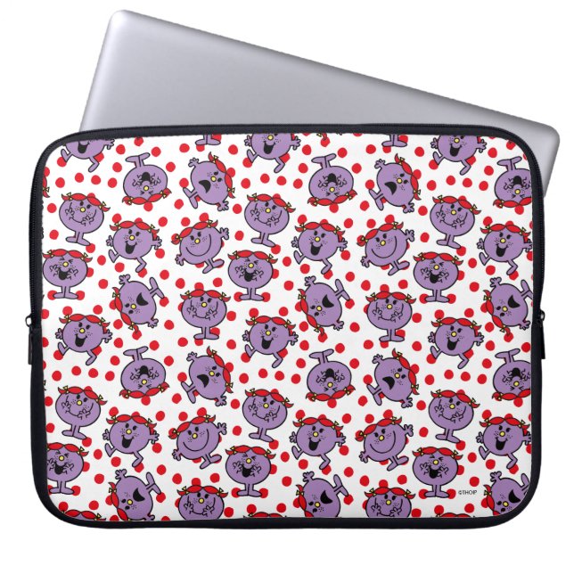 Little Miss Bad | Red Polka Dot Pattern Laptop Sleeve (Front)