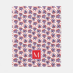 Little Miss Bad Red Polka Dot Pattern Monogram Fleece Blanket