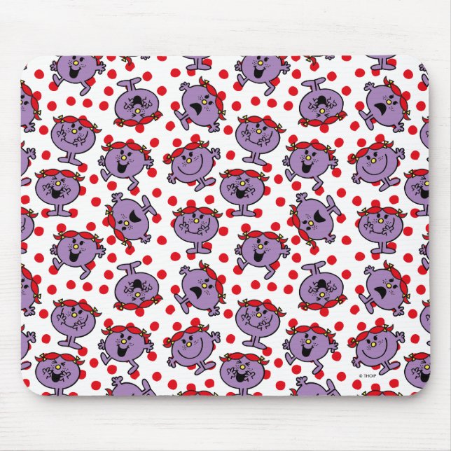 Little Miss Bad | Red Polka Dot Pattern Mouse Pad (Front)