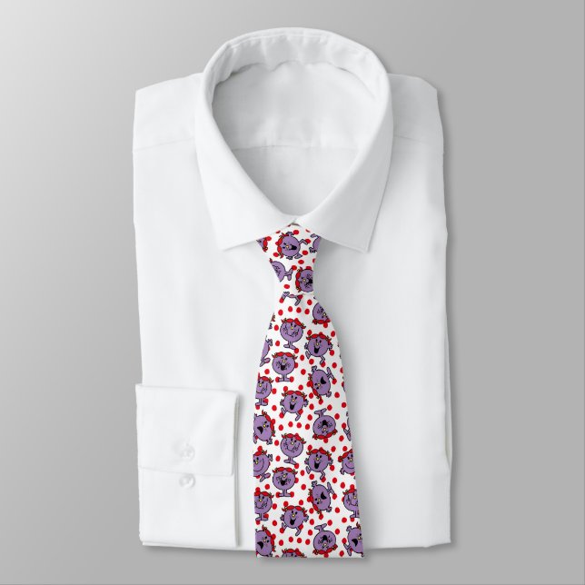 Little Miss Bad | Red Polka Dot Pattern Tie (Tied)