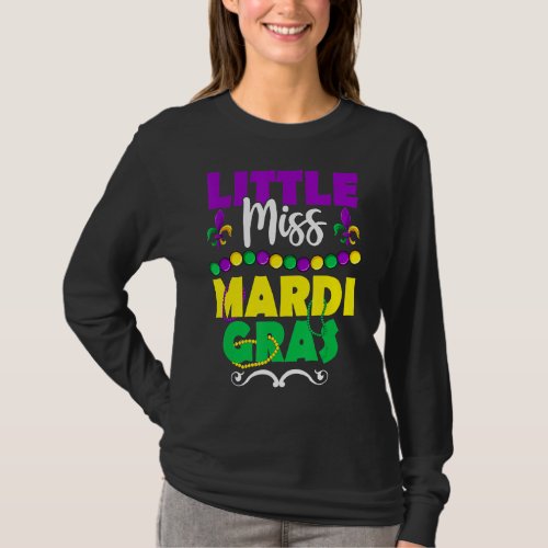 Little Miss Beads  Mardi Gras Outfit For Women Gi T_Shirt