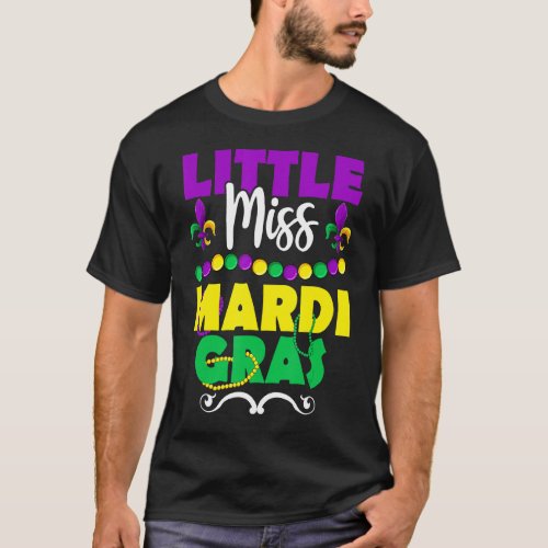 Little Miss Beads  Mardi Gras Outfit For Women Gi T_Shirt