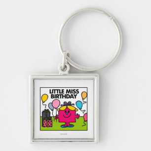 Little Miss Birthday Presents & Balloons Keychain