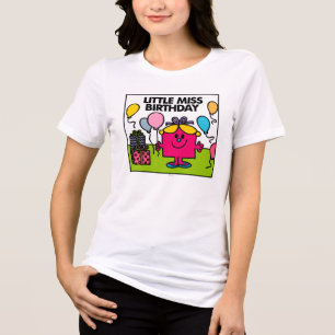 Little Miss Birthday Presents & Balloons Tri-Blend Shirt