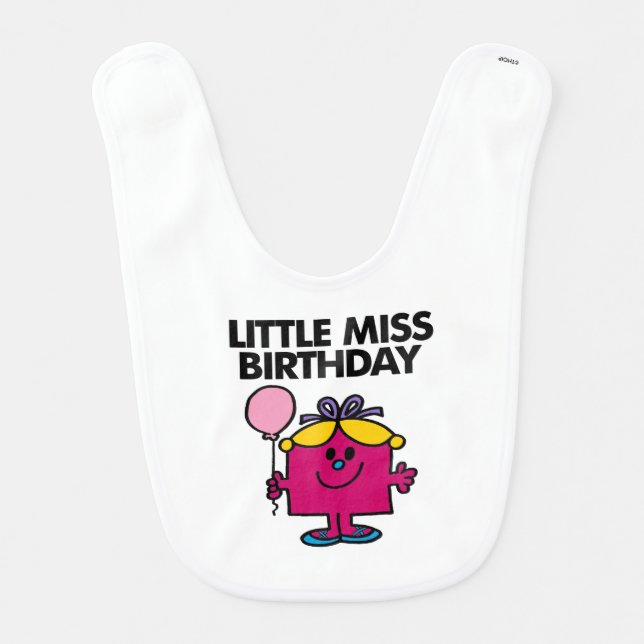 Little Miss Birthday With Pink Balloon Bib (Front)