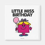 Little Miss Birthday With Pink Balloon Magnet