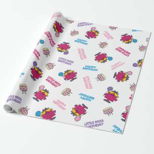 Little Miss Birthday With Pink Balloon Wrapping Paper