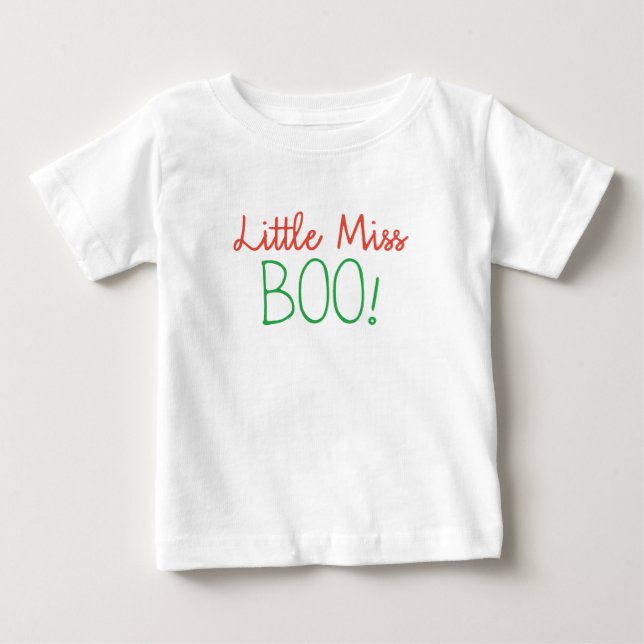 Little Miss Boo Cute Halloween Baby T-Shirt (Front)