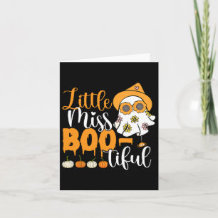 Little Miss Boo-tiful Cute Boo Ghost Halloween Tod Card