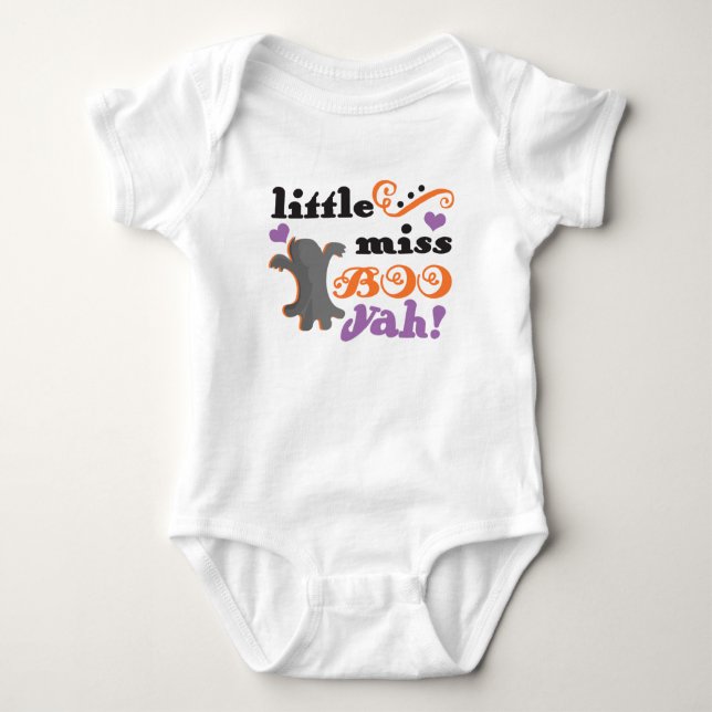 little miss boo yah cute halloween baby bodysuit (Front)
