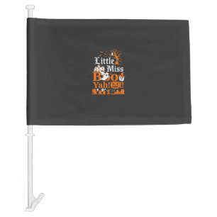 Little Miss Boo Yah Halloween Ghost Pumpkin Bats Car Flag
