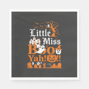 Little Miss Boo Yah Halloween Ghost Pumpkin Bats Napkins