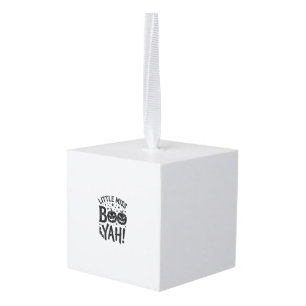 Little Miss Boo Yah Vintage Halloween Shirt Design Cube Ornament