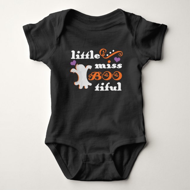 little miss bootiful cute halloween baby bodysuit (Front)