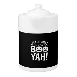 Little Miss Booyah Halloween Pumpkin Design_1 Teapot