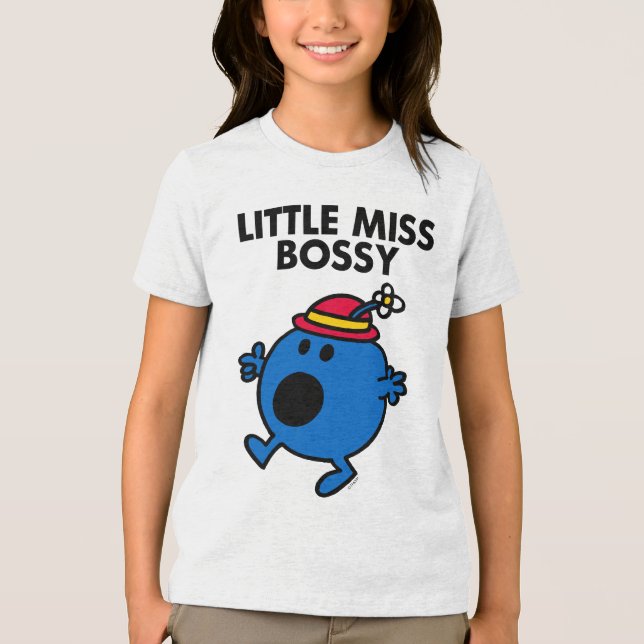 Little Miss Bossy | Black Lettering Tri-Blend Shirt (Front)