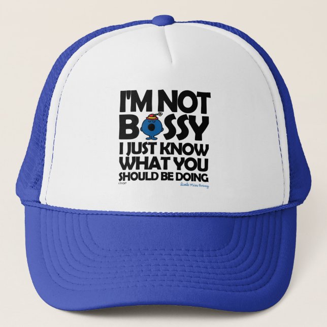 Little Miss Bossy Just Knows Trucker Hat (Front)