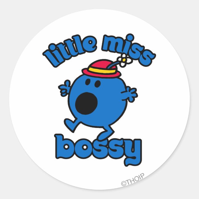 Little Miss Bossy On The Move Classic Round Sticker (Front)