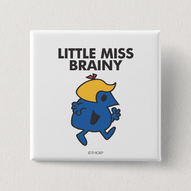 Little Miss Brainy On The Move Pinback Button (Front)
