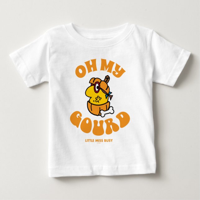 Little Miss Busy Oh My Gourd Halloween Baby T-Shirt (Front)