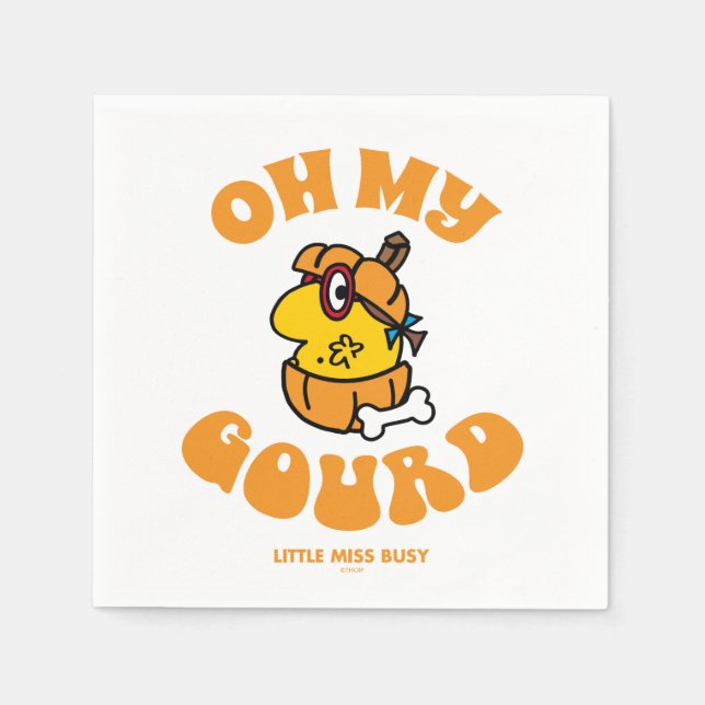 Little Miss Busy Oh My Gourd Halloween Napkins (Front)