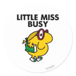 Little Miss Busy | Reading Time Classic Round Sticker