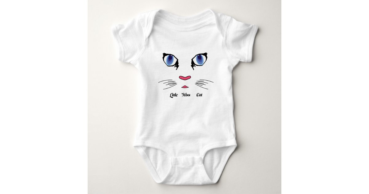 Little Miss Cat Baby Baby Bodysuit | Zazzle