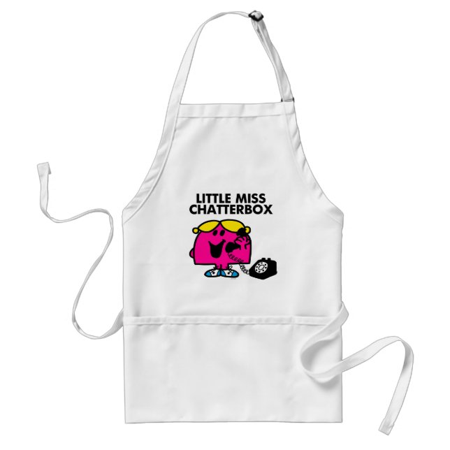 Little Miss Chatterbox & Black Telephone Adult Apron (Front)