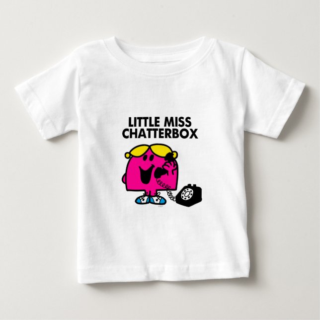 Little Miss Chatterbox & Black Telephone Baby T-Shirt (Front)