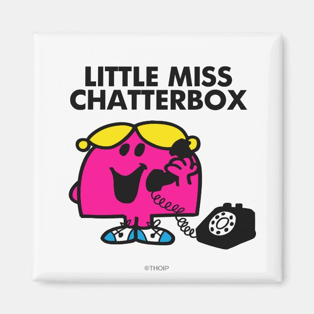 Little Miss Chatterbox & Black Telephone Magnet (Front)