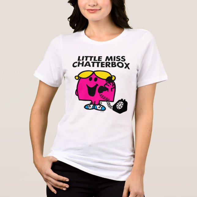 Little Miss Chatterbox & Black Telephone Tri-Blend Shirt (Front)